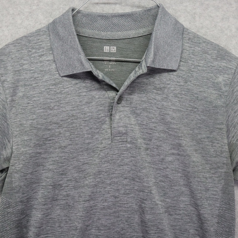 Uniqlo Polo Shirt Mens Small‎ Performance Golf Breathable Gray Short Sleeve - Picture 2 of 6